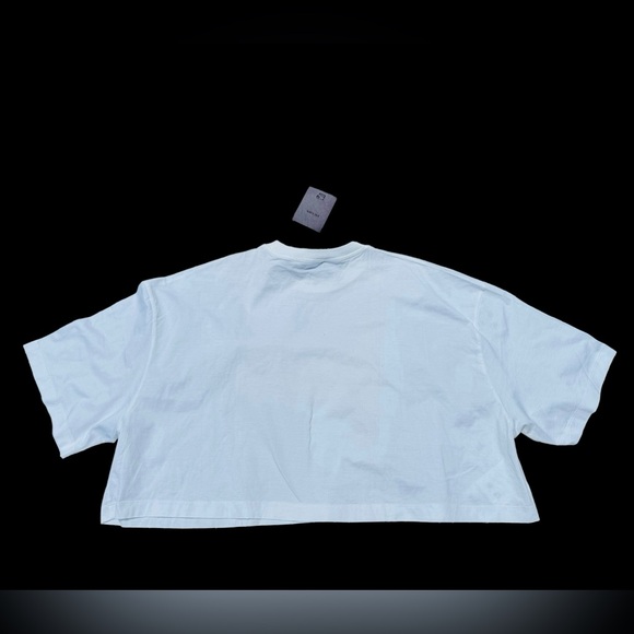 PRADA***Cropped White T-Shirt W/Sequined Logo***XL $1380 NWT - Picture 9 of 11